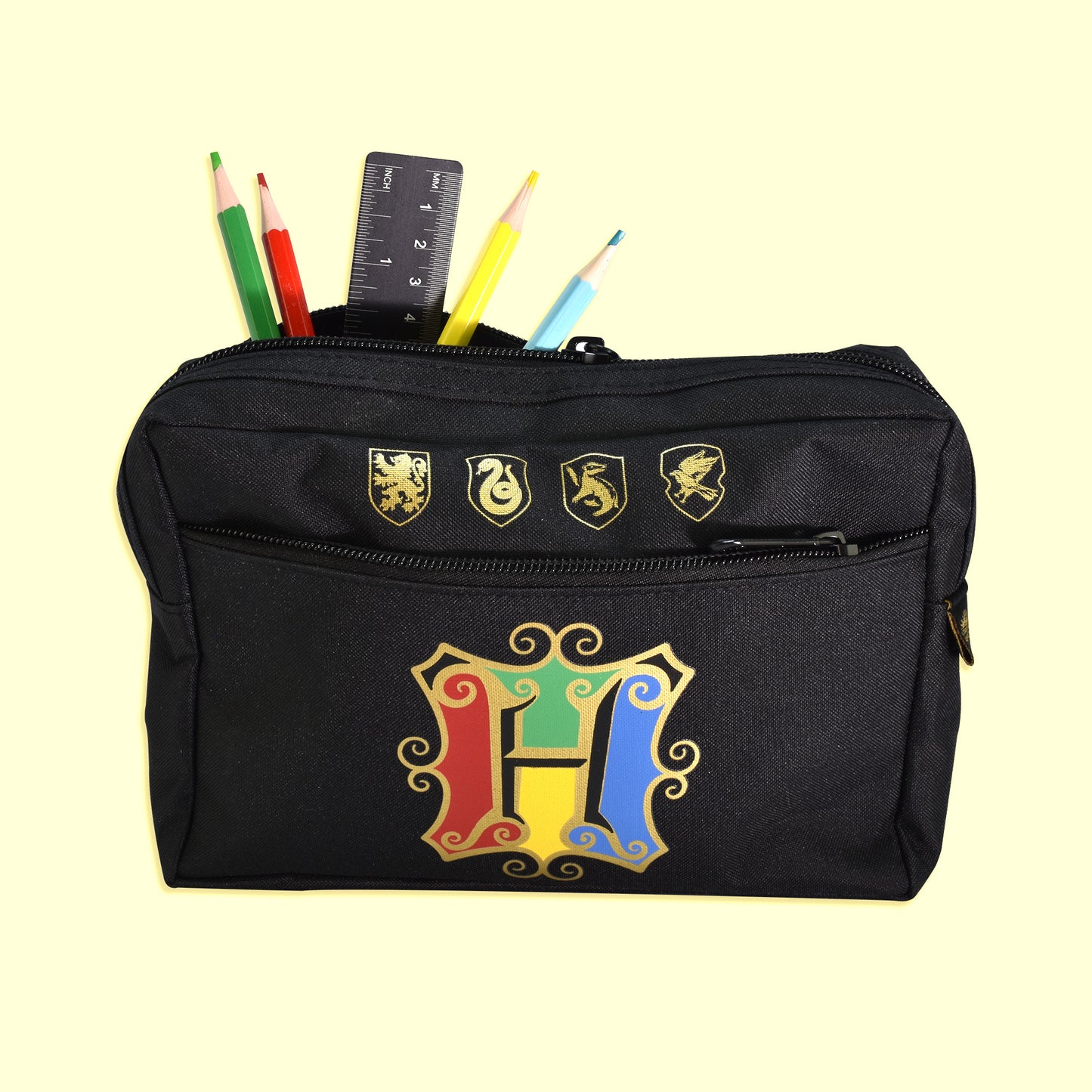 Harry Potter Multi Pocket Pencil Case - Colourful Crest