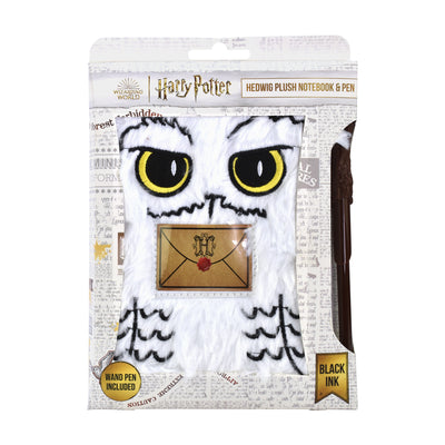 Harry Potter Hedwig Plush Notebook &  Wand Pen Set
