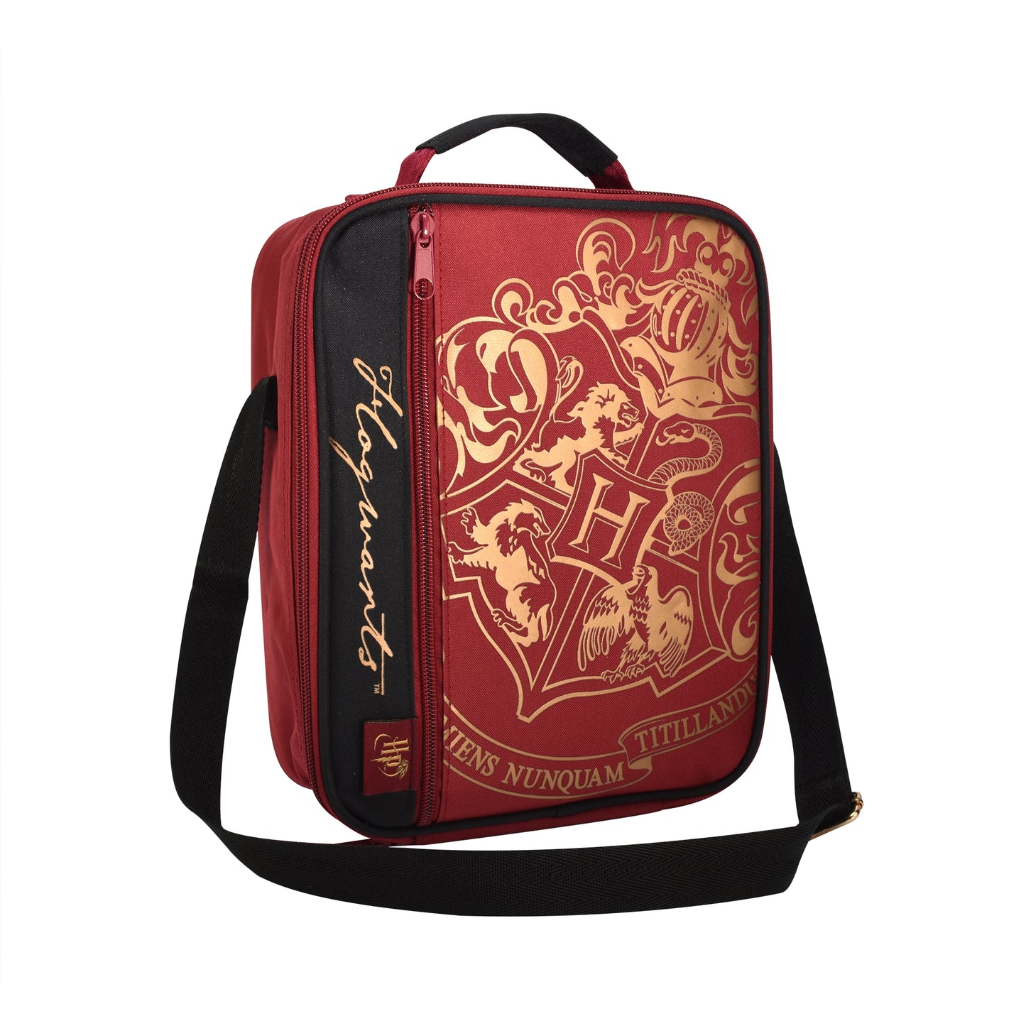 Harry Potter Deluxe 2 Pocket Lunch Bag Burgundy - Crest